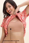 Zivame Knit Cotton Knee Length Nightdress With In Built Slip On Bra - Burnt Coral — thumbnail 6